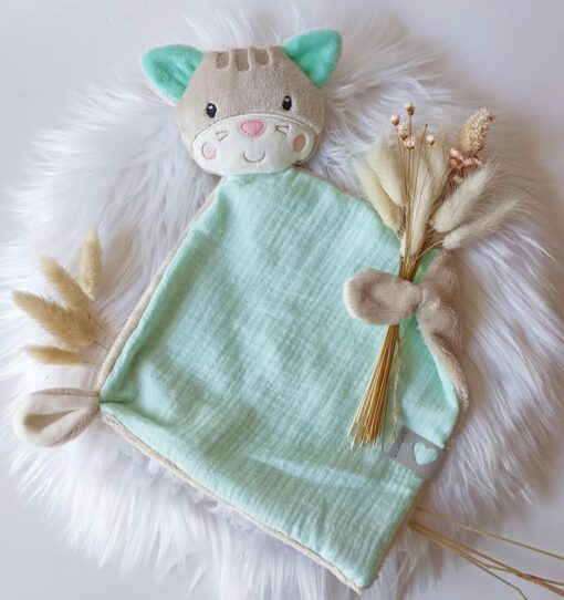 Kuscheltuch Katze mint